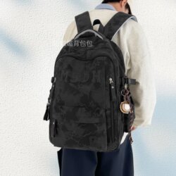 School Bag for Boys, High School Students, Lightweight Outdoor Backpack for Girls, Travel Lightweight Black Nylon Backpack for Junior High School Students 2026
