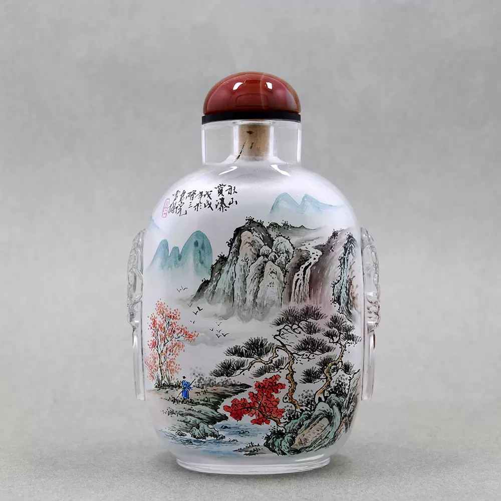 中国 山水唐人文鼻煙壺 優品 辞めよ 