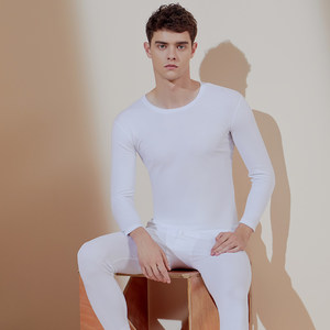 Three guns to keep the underwear Male Youth thin slim cotton suit bottom cotton sweater autumn clothes autumn pants pure white autumn
