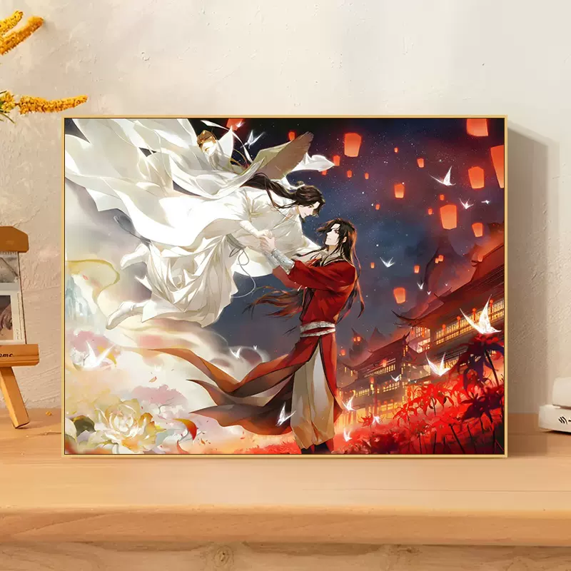 油絵 専用 赤い鳥の家族と赤い花 油絵 専用 赤い鳥の家族と