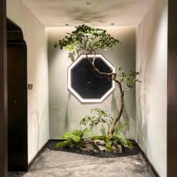 Artificial Gardenia Tree, Fake Horsewood Tree, Decorative Tree for Hotel Windows, Entrance Hall, Tea Room, Light Luxury Landscaping, Green Plant Ornament