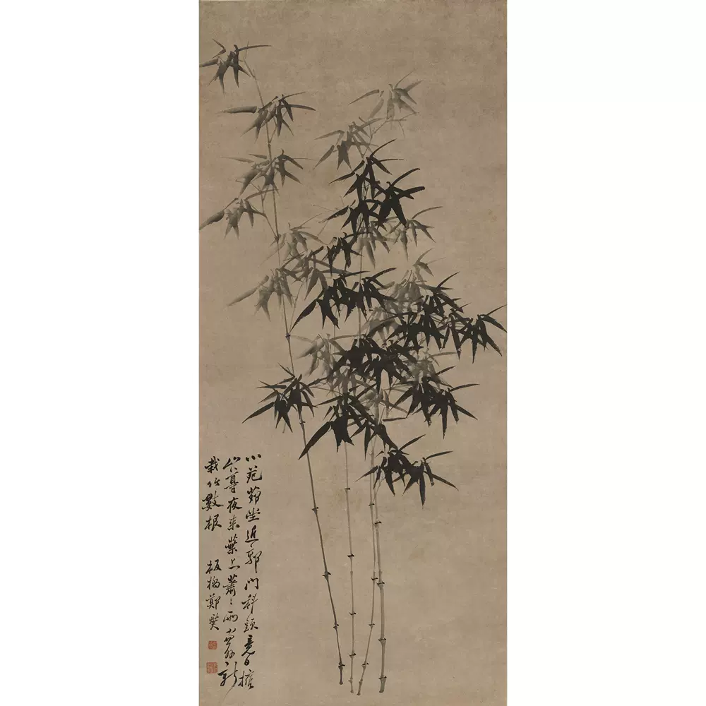 中國字画・手繪四條屏・鄭板橋・竹圖・宣紙』置物・古賞物 ・中国古玩