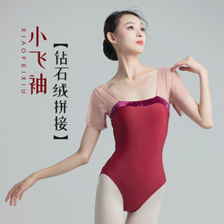 Ballet Dancewear for Women, High-Waisted Gymnastics Suit, Art Exam Training Body Suit, Adult Chinese Dance Practice Clothes, Flutter Sleeve Dancewear
