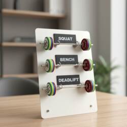 Fitness Three-Discipline Record Board Barbell Model Display Stand Powerlifting Ornament