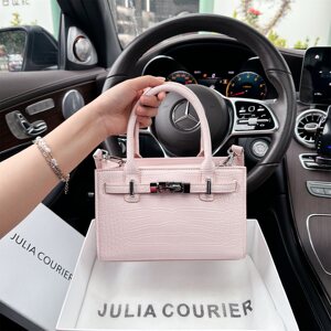 
JULIACOURIER Xu Yan's same style small square bag women's crocodile pattern pink shoulder crossbody handbag