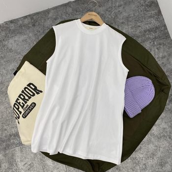 White edge sweater layered sweatshirt bottoming vest