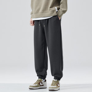 
Men's sweatpants autumn and winter ankle knitted pants heavyweight thickened plus velvet simple loose casual versatile sweatpants