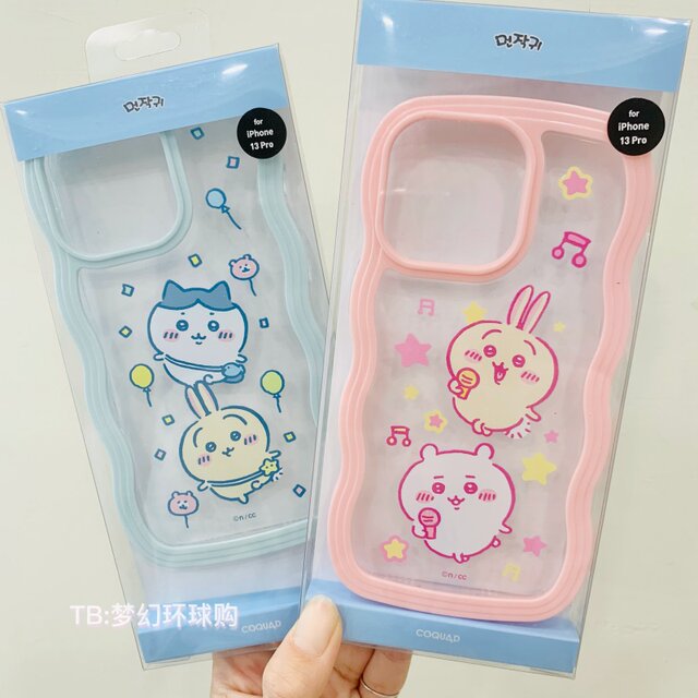 Japanese giikawa chiikawa Korean style Xiaoba Usaqi suitable for Apple iPhone 16 promax macaron candy color edge 14pro transparent anti-fall protection case 15 mobile phone case