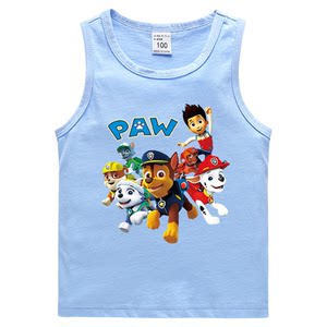 
Children's vest boys' cotton base shirt dog wool team clothes summer thin pure cotton girls baby top
