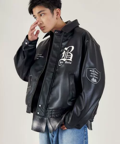 美品 BEN DAVIS BD FAUX LEATHER JACKET 新品/未着用【BEN DAVIS 】BD FAUX LEATHER JACKET / レザー