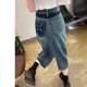 
Retro slit denim skirt for women in summer thin 2024 new high-waisted small A-line hip-pack midi skirt