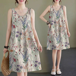 2025 Summer New Style Dress Women's Camisole Nightgown Thin Dress Plus Size Stylish Casual Slimming Tummy-Covering