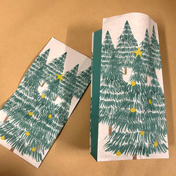 Christmas Gift Paper Bag Kraft Paper Bag Cedar Reindeer Gift Wrapping Bag Sticker Card Packaging Material