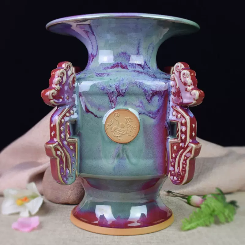 中国鈞瓷　鈞窯　鈞窯瓷　飾り壺　花瓶　花入　インテリア 中国鈞瓷 鈞窯 鈞窯瓷 飾り壺 花瓶 花入 インテリア 中国美術