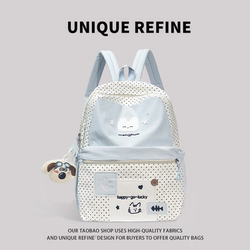 0812 # New Product School Bag for Girls, Large Capacity Backpack for Junior High School Students, High School Students, Girls, 2025 New Model Blue Backpack