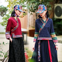 Этническое ханьфу, асимметричный лонгслив, пластырь, куртка, новая коллекция, этнический стиль