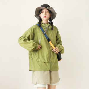 
Mandu 2025 outdoor sun protection clothes for men and women for summer thin UV hooded skin clothes couples jacket