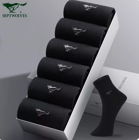 
Septwolves Pure Cotton Men's Socks Mid-Tube Socks Spring and Autumn Cotton Breathable Sweat-Absorbent Casual Business Men's Socks Gift Box