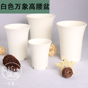 
Special offer round mouth white universal pot large, medium and small succulent frosted pot high waist pot plastic flower pot