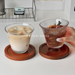 Japanese Retro Thick-Bottomed Glass Cup ins Cold Brew Cup Iced American Latte Cup Juice Cup Drink Cup Water Cup