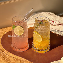 Internet-Famous Diamond Fruit Tea Cup Glass Water Cup Iced Americano Coffee Cup Juice Cup Cold Drink Cup Summer