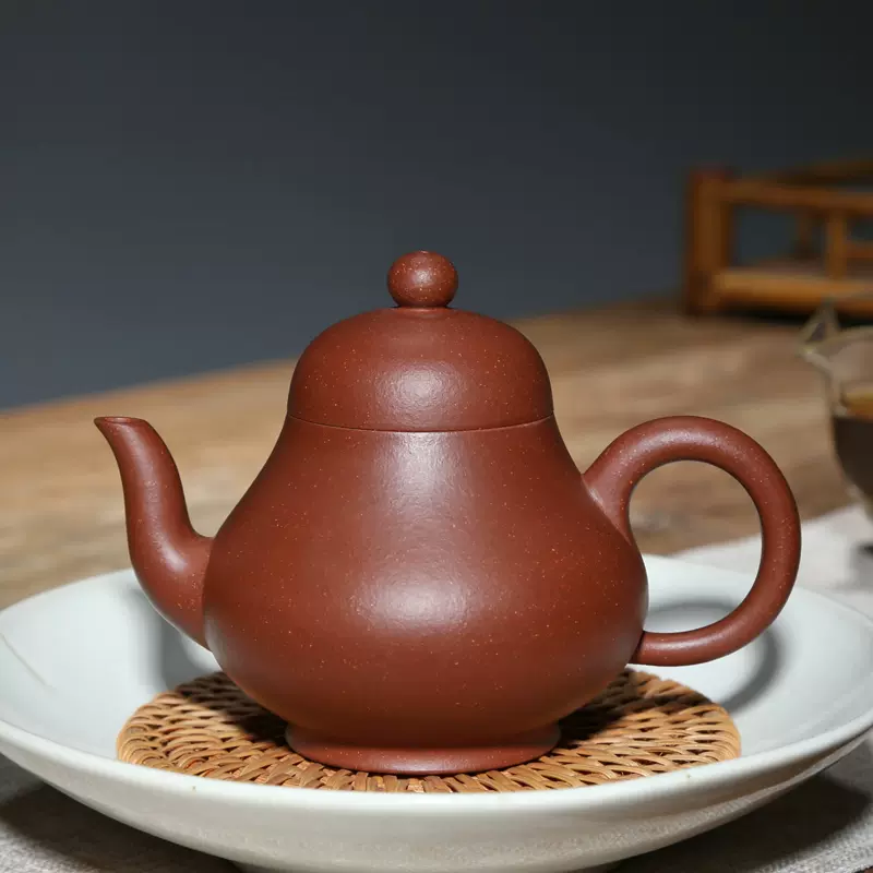 宜興紫砂壺茶壺茶具名家吳竹霞原礦降坡泥全手工壺270CC思亭壺
