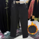 
Middle-aged and elderly mothers' new autumn and winter elastic waist plus velvet warm casual pants for women's versatile small-footed granny straight pants
