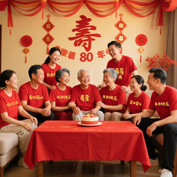 Customized T-shirts for the elderly to celebrate their 80th and 90th birthdays
