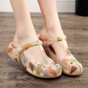 
VEBLEN Croc Shoes Women's Summer Fashion Non-Slip Beach Shoes Soft Bottom Student Wading Slippers Wedge Sandal Slippers for Outerwear