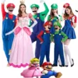 Halloween Super Mario trình diễn trang phục cosplay người lớn trẻ em Mario tập đi sân khấu biểu diễn cha mẹ-con 