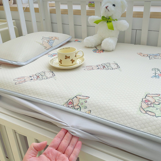 
Class A mother and baby grade summer children's ice silk cool mattress cover for baby splicing bed cool ice silk Doudou mattress cover