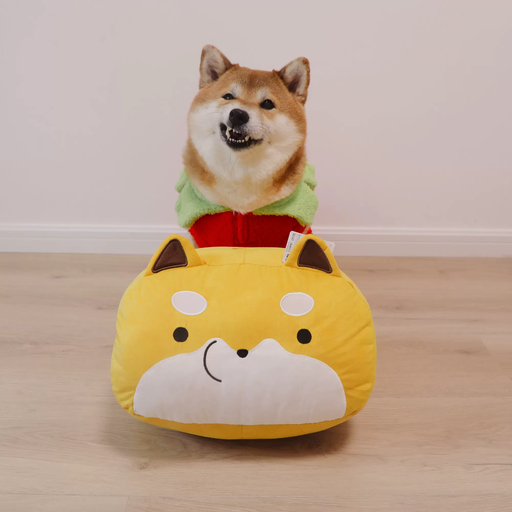 日本代购 22限定新年柴犬揣手手大头公仔周边抱枕农民揣