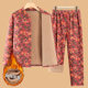 
Thermal underwear set for middle-aged and elderly mothers, autumn and winter thickened velvet autumn clothes and autumn trousers, grandma cardigan home wear