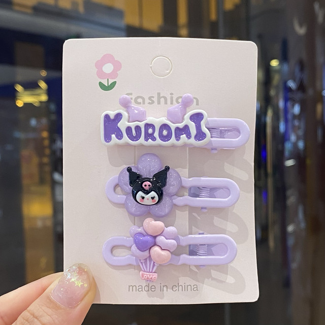 Side hairpin little girl Kuromi Melody hair accessories bangs broken hair clip children's cute duckbill clip headdress