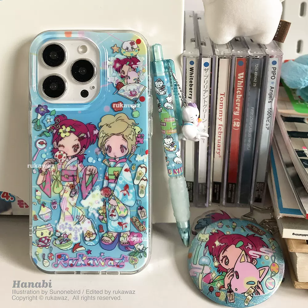 rukawaz金魚手機殼日系雙層適用iPhone 16 Pro Max 15 Pro動漫