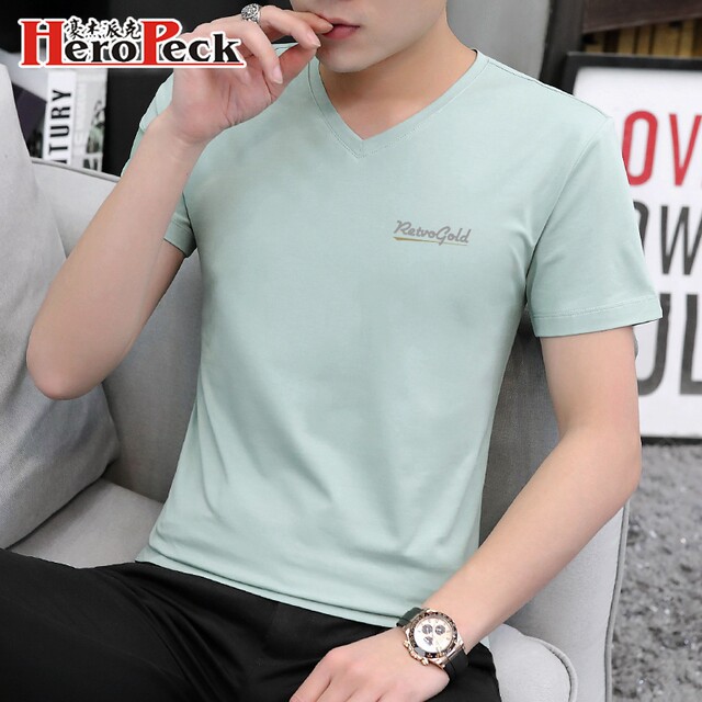 Men's Pure Cotton Short Sleeve T-Shirt - Trendy Basic Tee For Summer, Casual Top - View #2