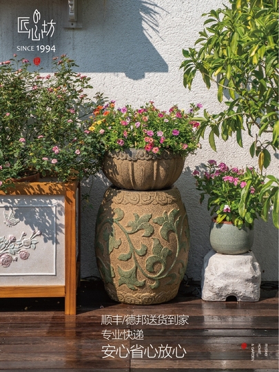 中国　花図　鉢 中国 花図 鉢