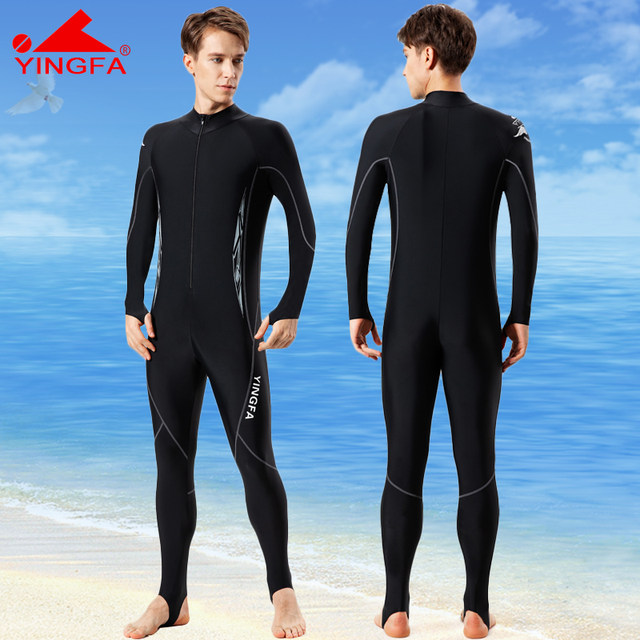 Yingfa genuine long-sleeved trousers sun protection quick-drying snorkeling surfing jellyfish wetsuit casual one-piece swimsuit men 2168