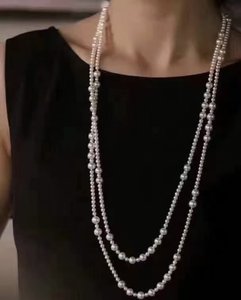 
Xiaoxiangfeng long natural freshwater pearl pearl necklace for women's sweater chain high-end multi-layered necklace