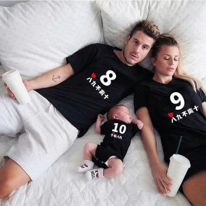 Different explosive street parent-child clothing, summer fashion, trendy family of three and four, internet famous baby short sleeved t-shirt