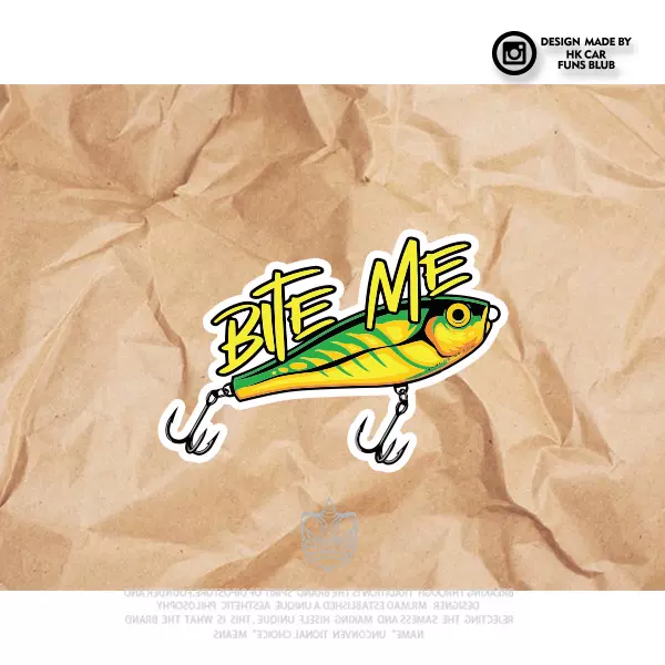 个性卡通路亚鱼漂系列反光车贴创意汽车三角窗钓鱼箱摩托电动车贴