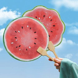 Children's Hand-Painted Watermelon Fan, Summer Fan, Gift for Best Friend, Fruit Small Fan, Portable Watermelon Fan Prop