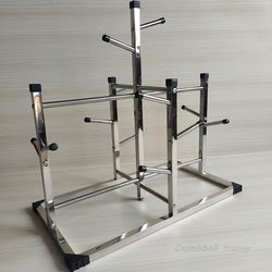 Barbell Weight Plate Storage Rack, Universal for Various Sizes, Dumbbell Plate Storage, Multi-Stand, Large Capacity, Stainless Steel, for Home Gym