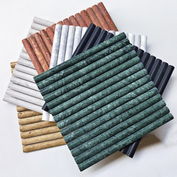 Jiafen Semi-Circular Natural Marble Mosaic for Guesthouses, Coffee Shops, Bar Counters, Arc-Shaped 20X300 Long Strip Tiles