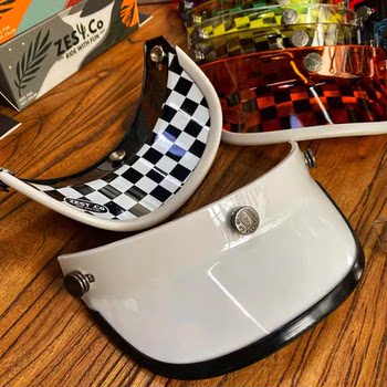 
zest helmet brim retro racing pattern