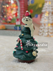 Milky Garden Cute Squirrel Christmas Tree Resin Miniature Landscape Table Ornament Decoration Holiday Gift
