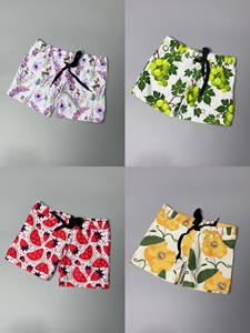 Amber parent -child swimming trunks Girls Fashionable Women's Flat Corner Conservative Swimming Speed Speed Dry Cute Short Ban