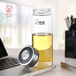 Genuine Xino Glass Cup with Filter, Single-Layer Thickened, Car-Mounted Men's Tea Cup, Heat-Resistant Transparent Office Cup