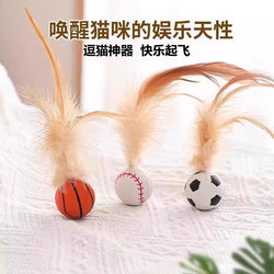 Cat Toy Teasing Ball, Bouncy Ball for Self-Entertainment, Interactive Stress-Relief Gadget, Teething Ball, Cat Teaser Wand, Pet Supplies