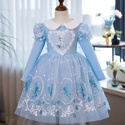 Ice and Snow Elsa Princess Dress Girls' Spring Outfit Elsa Children's Clothing Birthday New Style Elsa Summer Birthday Dress